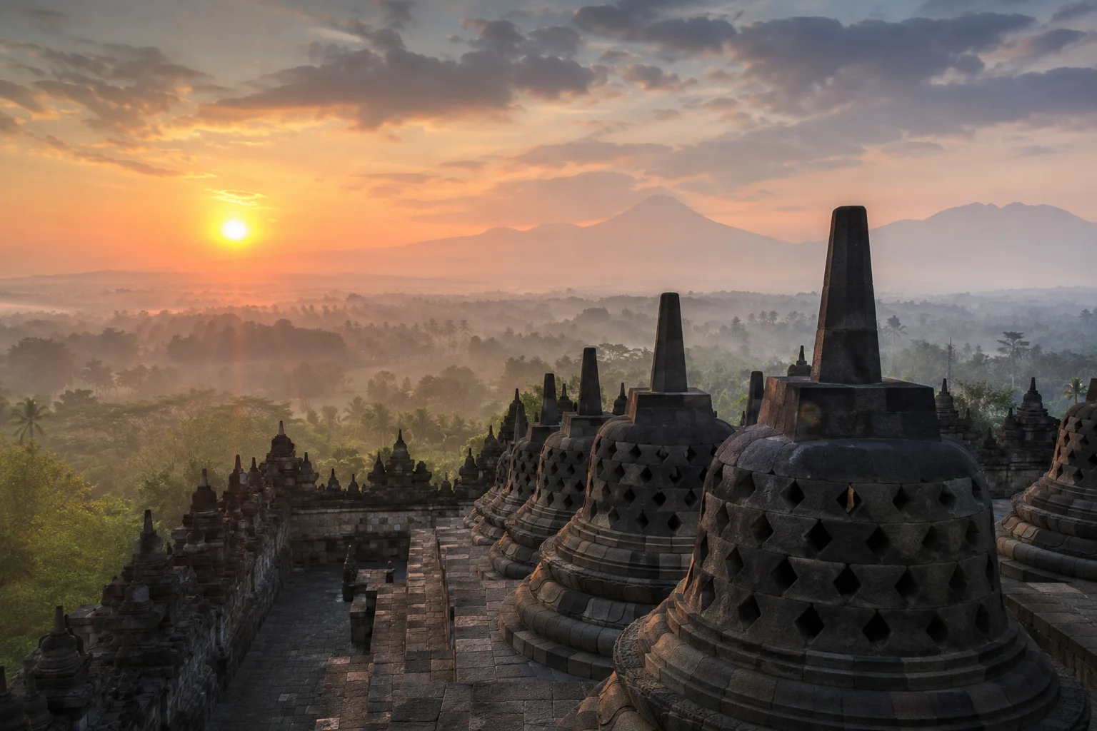 Borobudur Sunrise, Indonesia