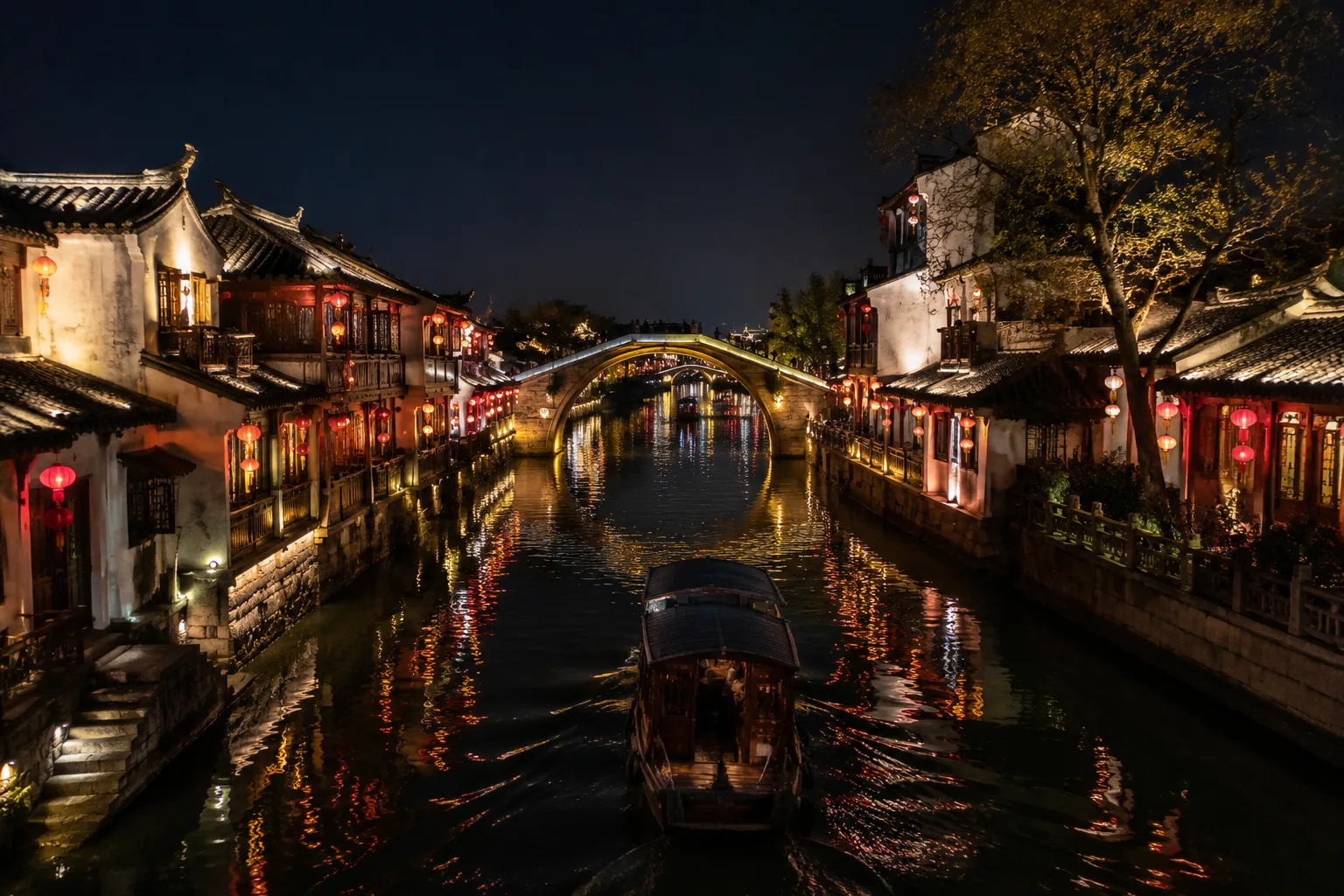 Suzhou Canal Night, China